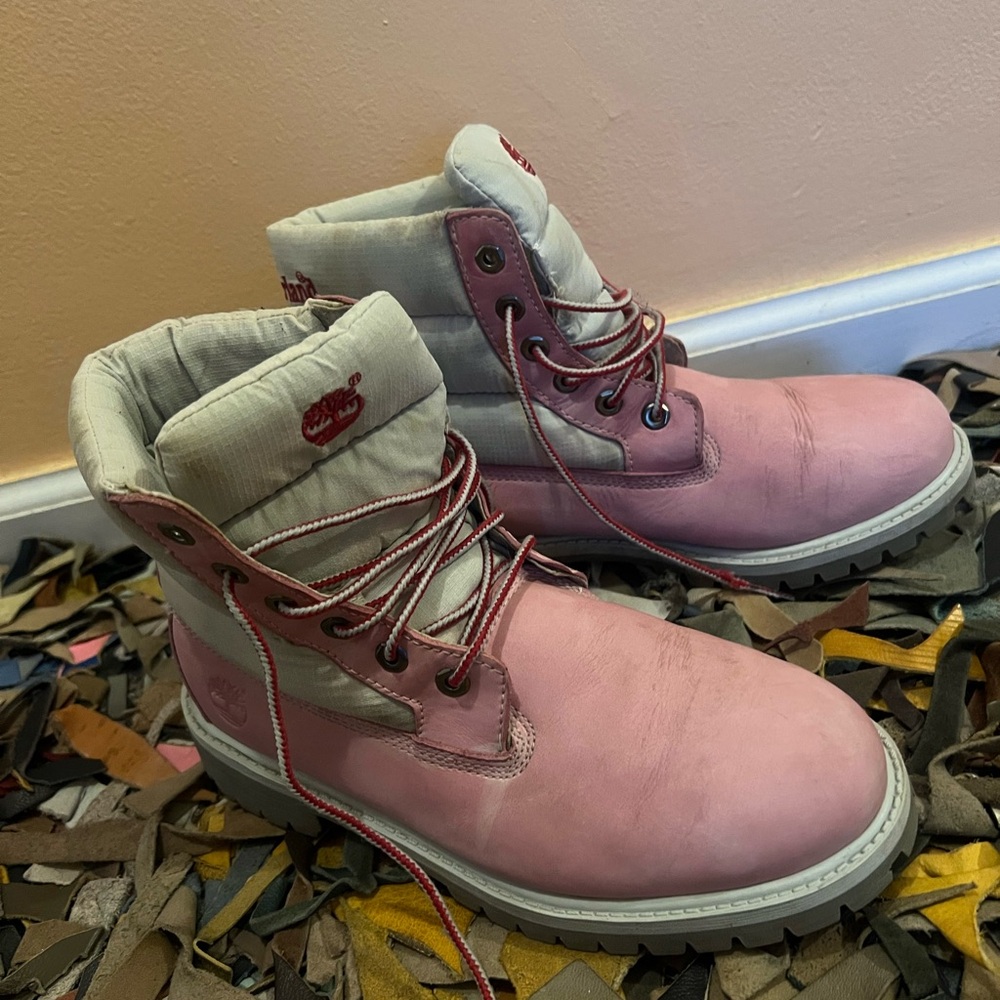 Timberland Pink and White Footwear